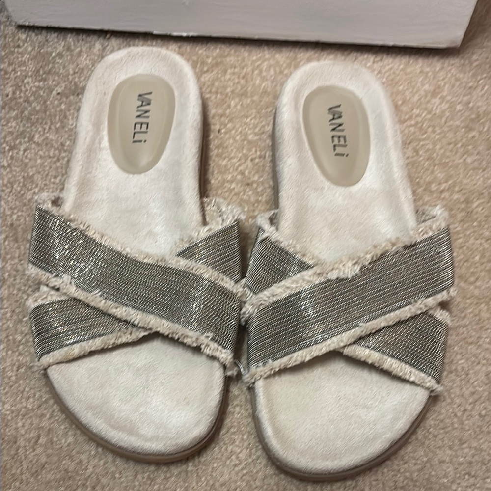 Vaneli Silver Slippers Elegant Design
